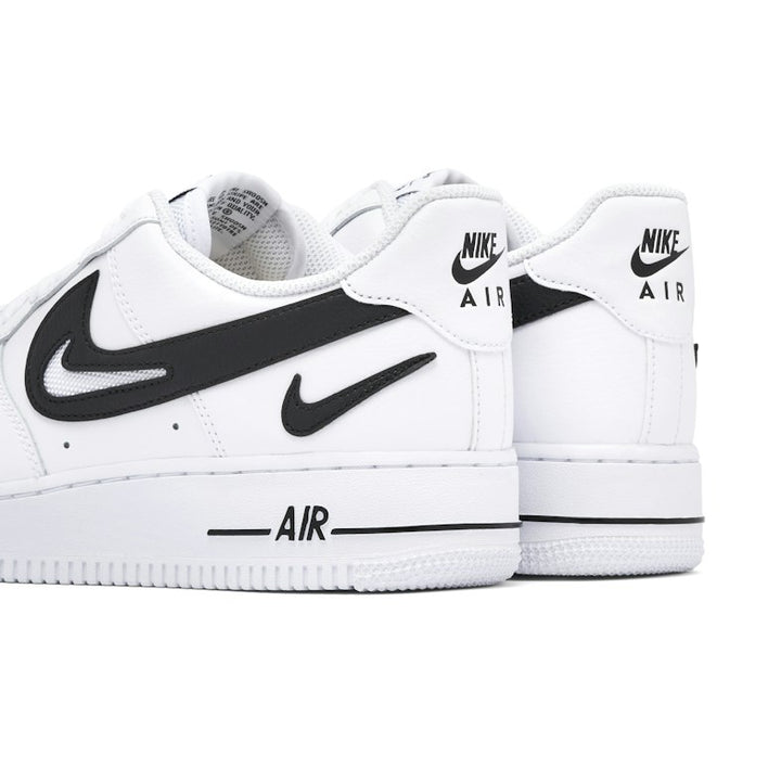 NIKE AIR FORCE 1 LOW '07 FM CUT OUT SWOOSH WHITE BLACK