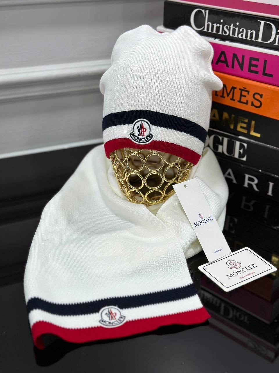 Moncler Wool Beanie And Scarf Set