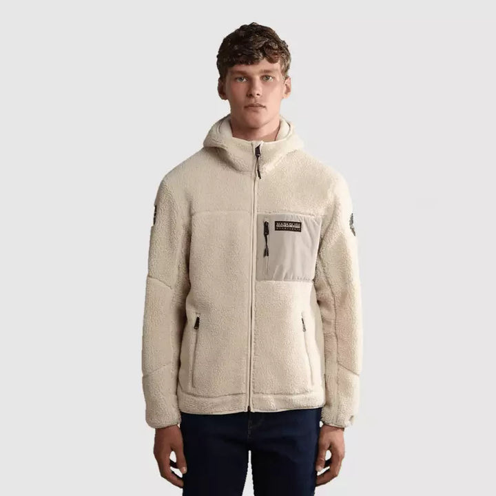 Napapijri Yupik Full Zip 3 Men's Fleece (White)